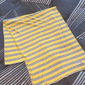 Michael Stars Yellow and Gray Striped Scarf/wrap